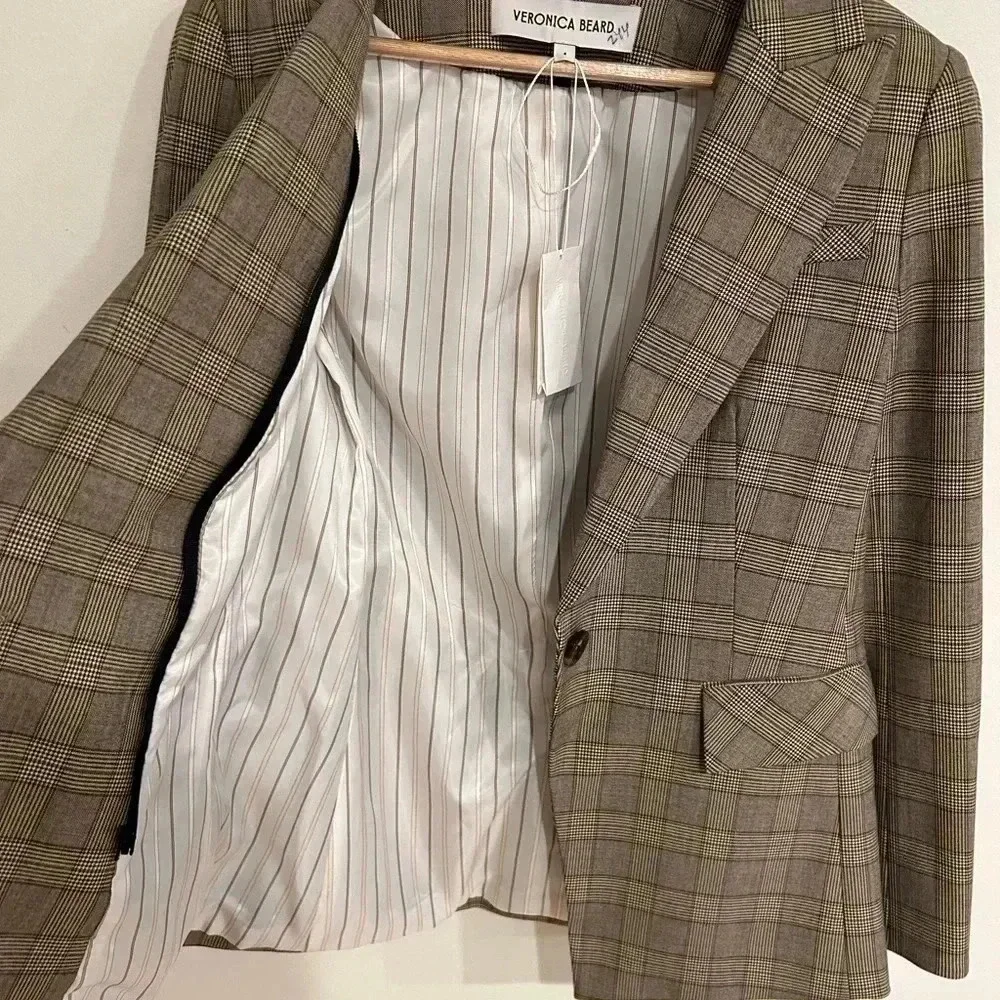 Veronica Beard Dickey Long Tailored plaid Jacket/ blazer US 4 - Picture 12 of 14